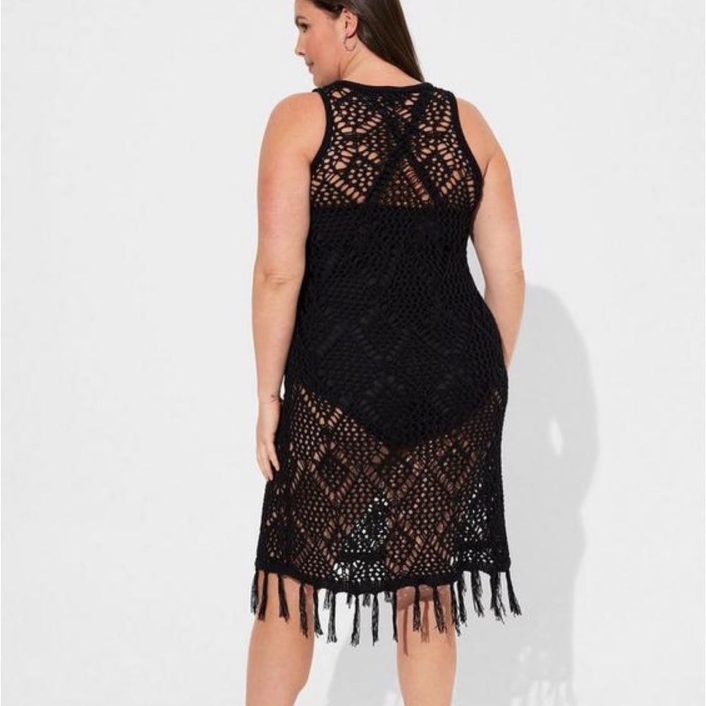 Crochet Fringe Beach Dress - Picture 3 of 5